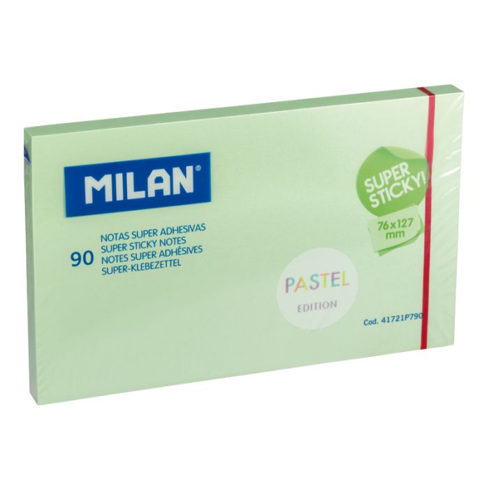 MILAN - 90 Super Adhesive Sticky Notes - Pastel - Green - Buchan's Kerrisdale Stationery