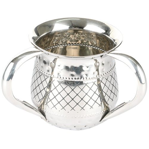 ART JUDAICA - Stainless Steel Washing Cup - Silver Dotted Design - Buchan's Kerrisdale Stationery