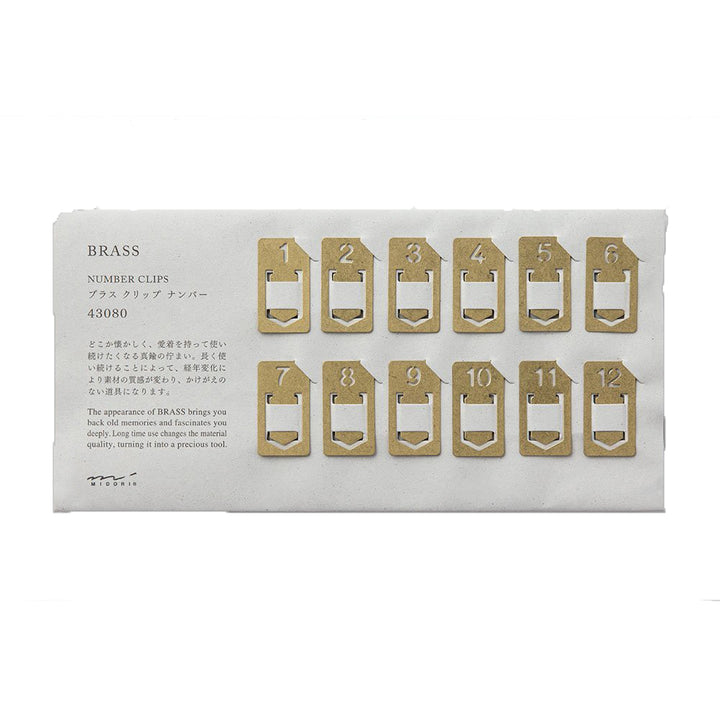 Traveler's Company (Midori) BRASS NUMBER CLIPS - Buchan's Kerrisdale Stationery