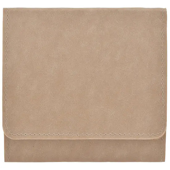 SIWA – Foldable Coin Case with Snap Button Close – Light Brown - Buchan's Kerrisdale Stationery