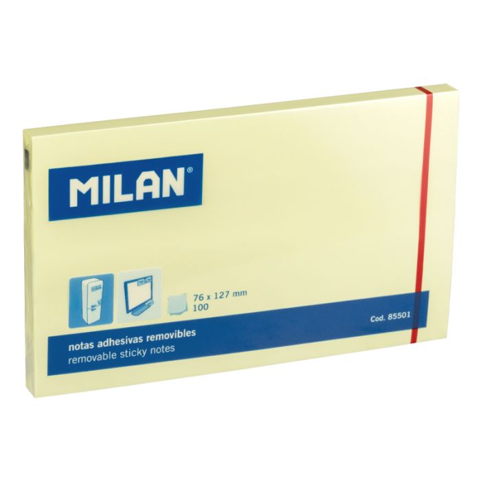MILAN - 100 Adhesive Sticky Notes - Yellow - Buchan's Kerrisdale Stationery