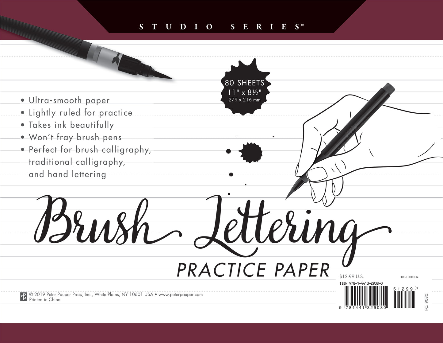 PETERPAUPER - STUDIO SERIES BRUSH LETTERING PRACTICE PAPER - Buchan's Kerrisdale Stationery