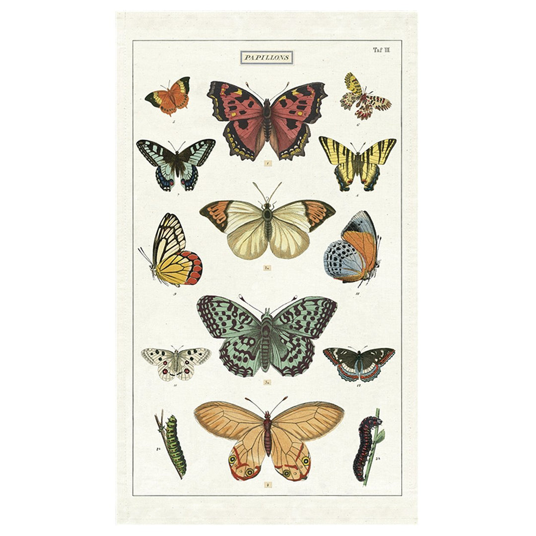 CAVALLINI & CO - TEA TOWEL "Butterflies" - Buchan's Kerrisdale Stationery