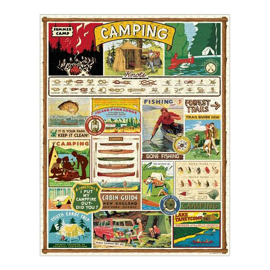 CAVALLINI & CO – 1000 Piece Vintage Puzzle "Camping" - Buchan's Kerrisdale Stationery
