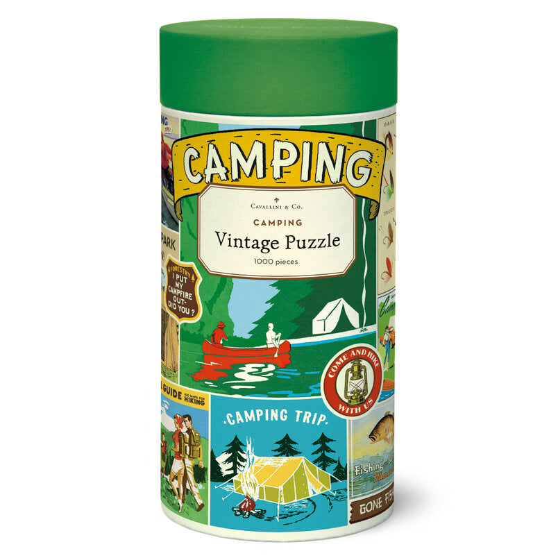 CAVALLINI & CO – 1000 Piece Vintage Puzzle "Camping" - Buchan's Kerrisdale Stationery
