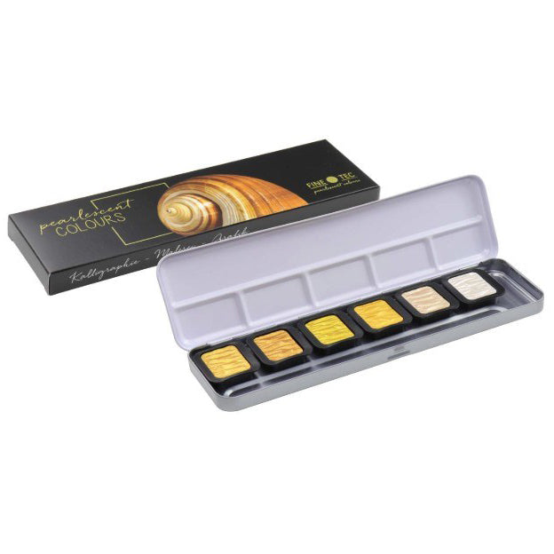 FINETEC - Pearlescent Watercolors - 6 Pack "Gold Shell" - Buchan's Kerrisdale Stationery