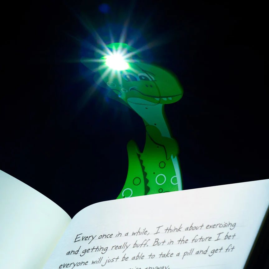 Thinking Gifts - LED Reading Light - Bookmark - Flexi Light Pals - Dinosaur Green - Buchan's Kerrisdale Stationery