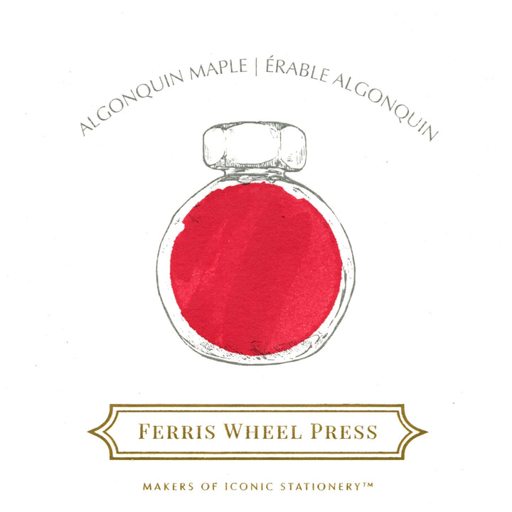 FERRIS WHEEL PRESS – ‘Autumn in Ontario Collection’ Fountain Pen Ink Glass Bottle 38ml – Algonquin Maple - Buchan's Kerrisdale Stationery