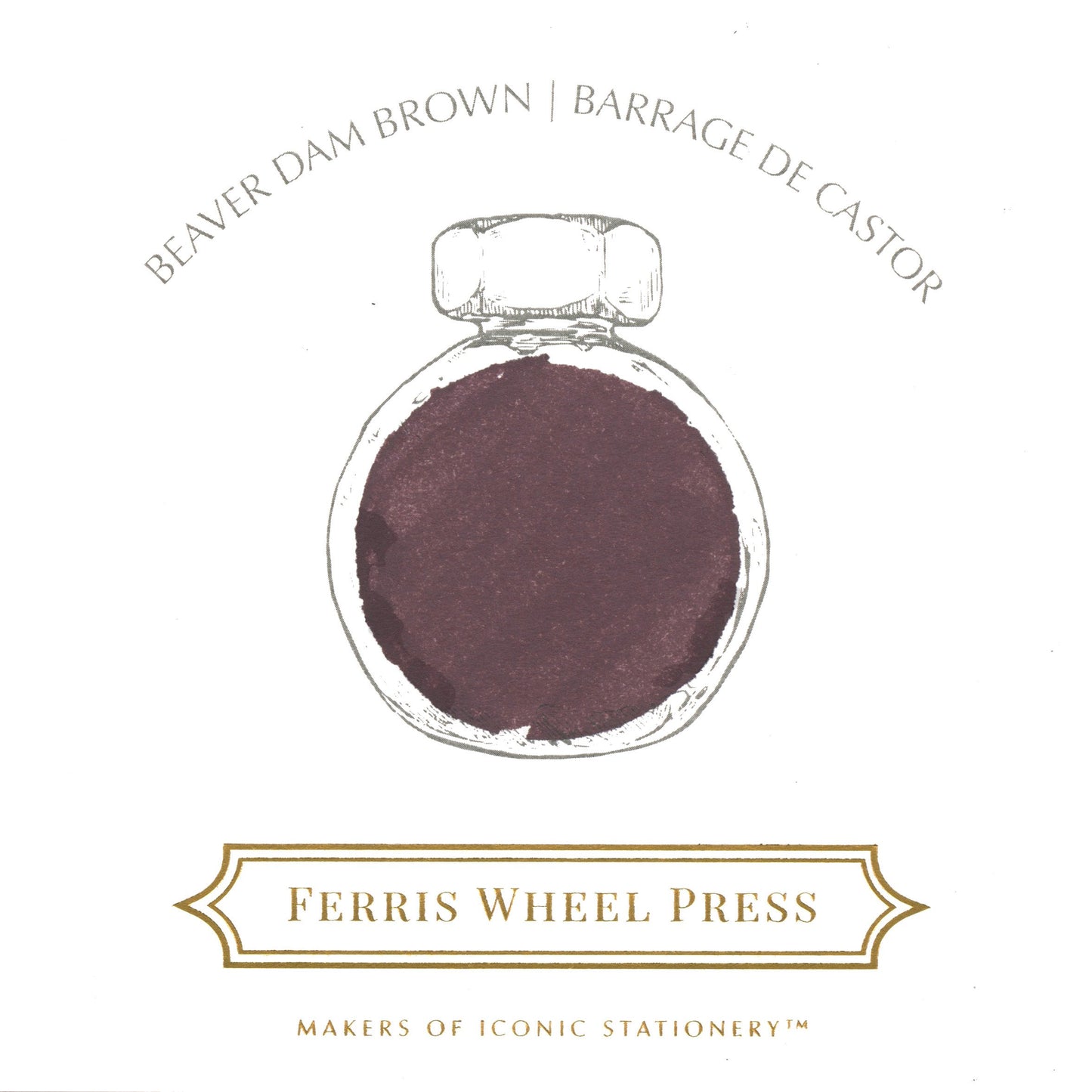 FERRIS WHEEL PRESS - Fountain Pen Ink 38 ml - "Autumn 2020 Collection" - "Beaver Dam Brown" - Buchan's Kerrisdale Stationery