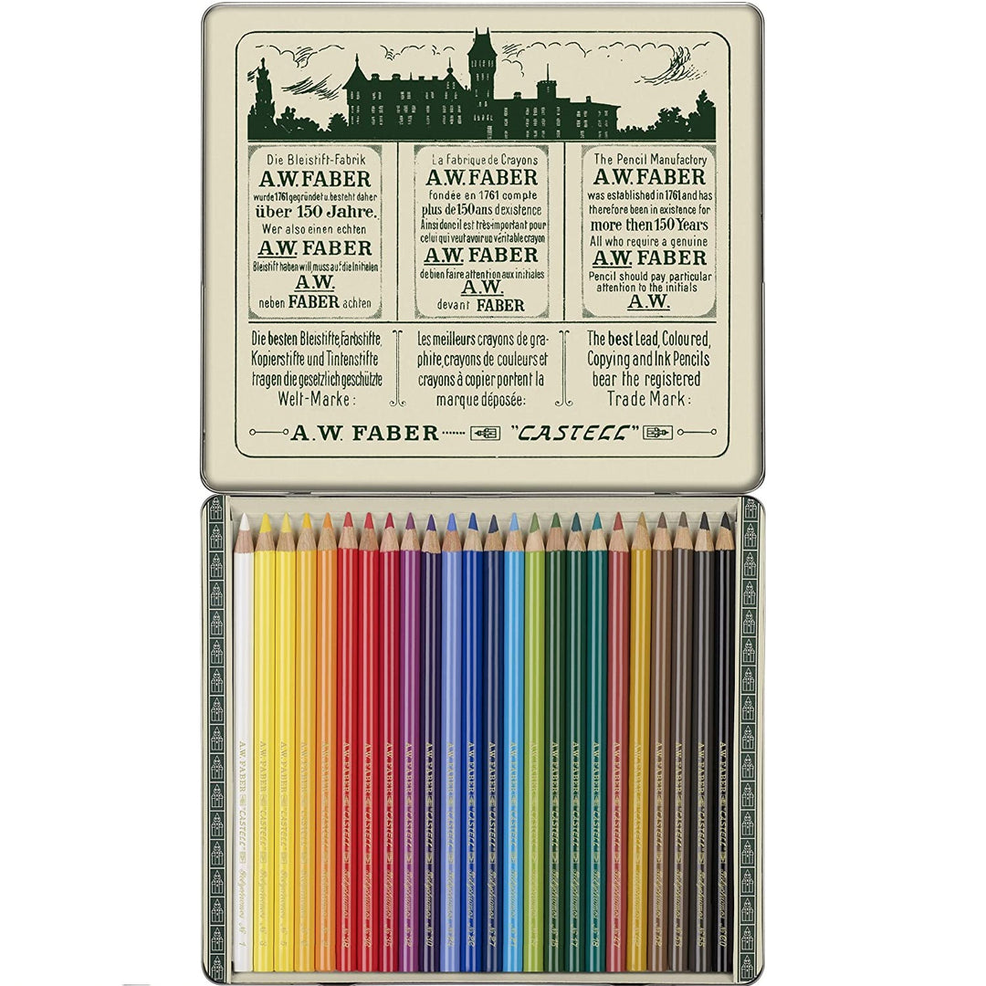 Faber-Castell - Special Edition Polychromos Artists Color Pencil Set of 24 - Retro Tin - Buchan's Kerrisdale Stationery