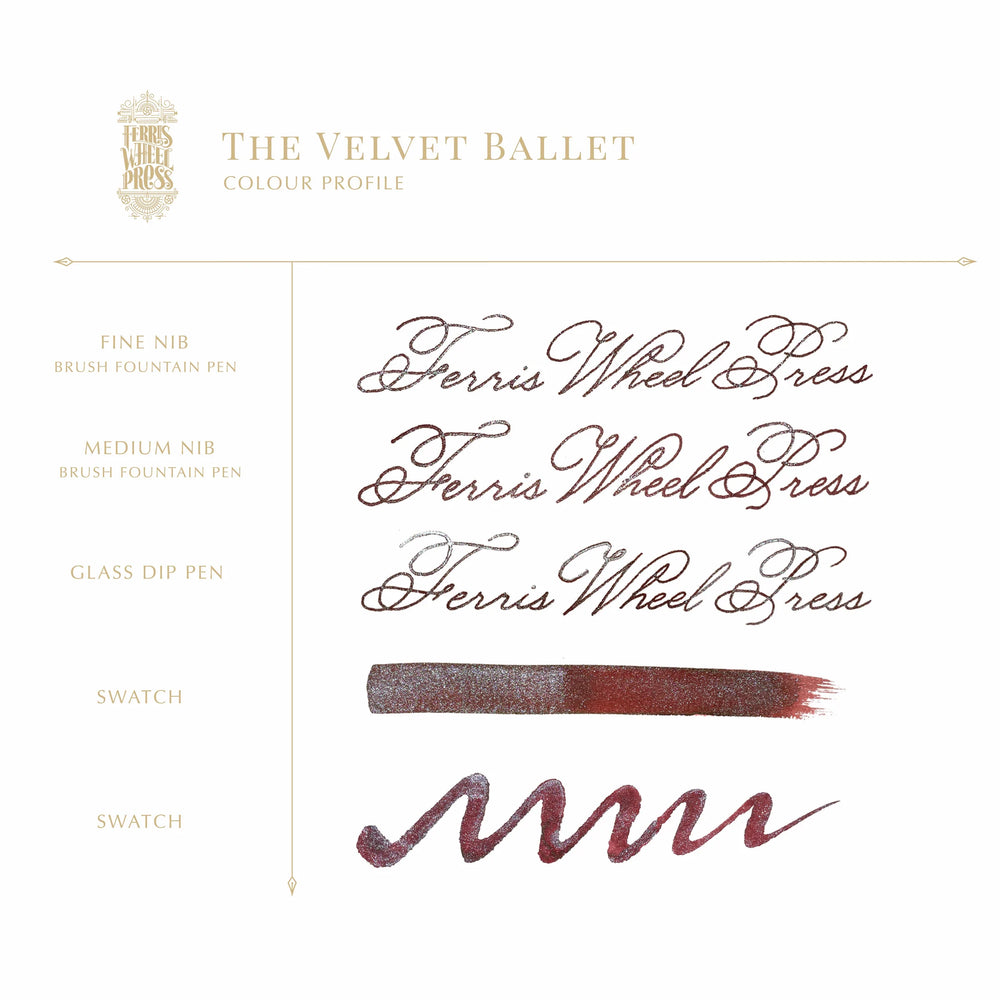 FERRIS WHEEL PRESS – Fountain Pen Ink Glass Bottle 38ml – The Velvet Ballet - Buchan's Kerrisdale Stationery