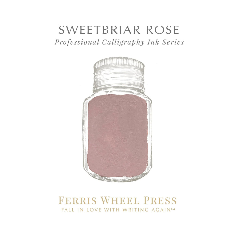 FERRIS WHEEL PRESS - Glass Bottle Calligraphy Dip Pen Ink 28ml - Sweetbriar Rose