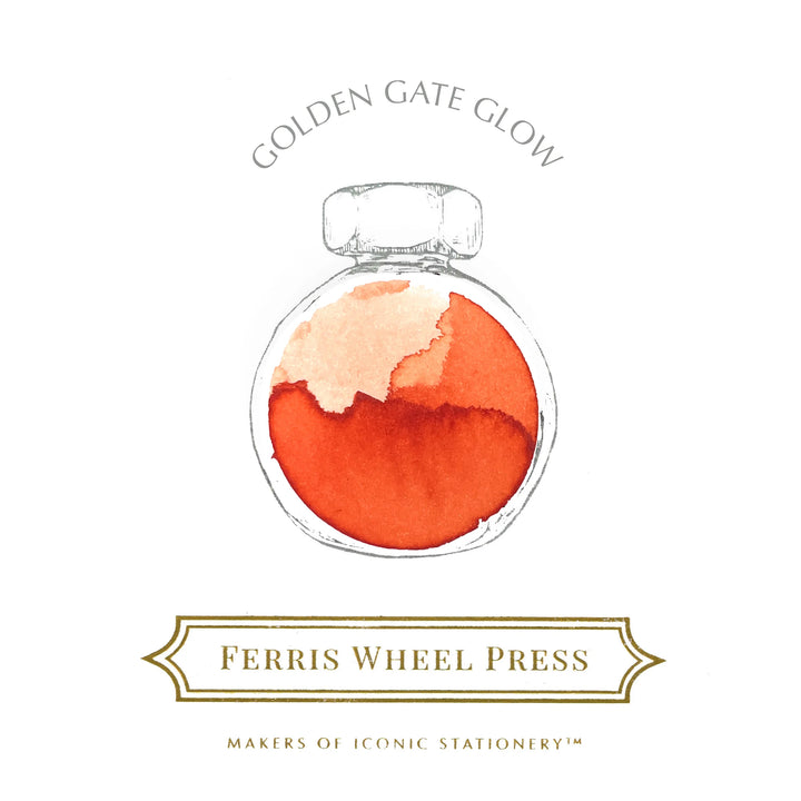 FERRIS WHEEL PRESS – Fountain Pen Ink Glass Bottle 38ml – Golden Gate Glow - Buchan's Kerrisdale Stationery