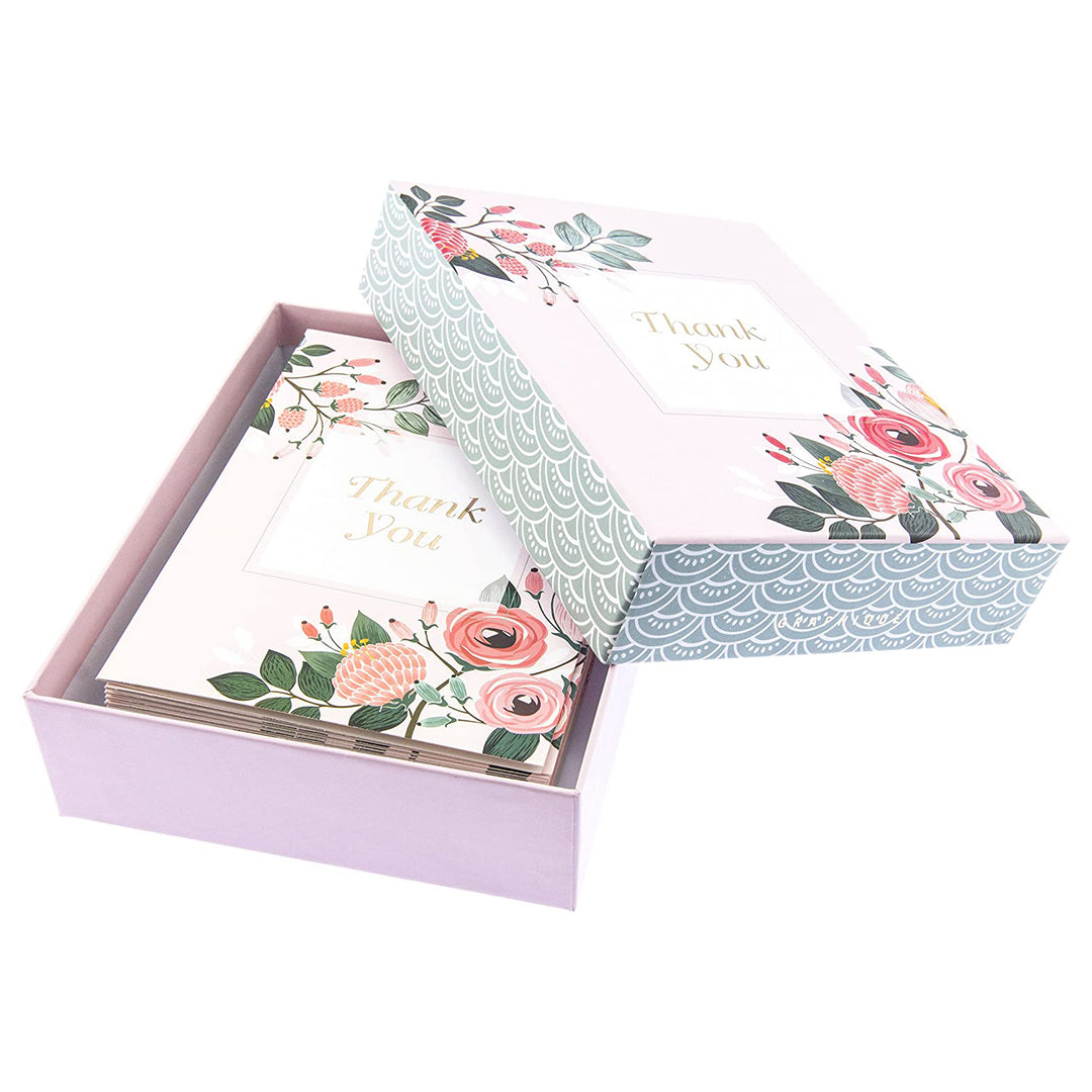 GRAPHIQUE DE FRANCE - Vintage Floral Assorted Boxed Notecards - Thank you - Buchan's Kerrisdale Stationery