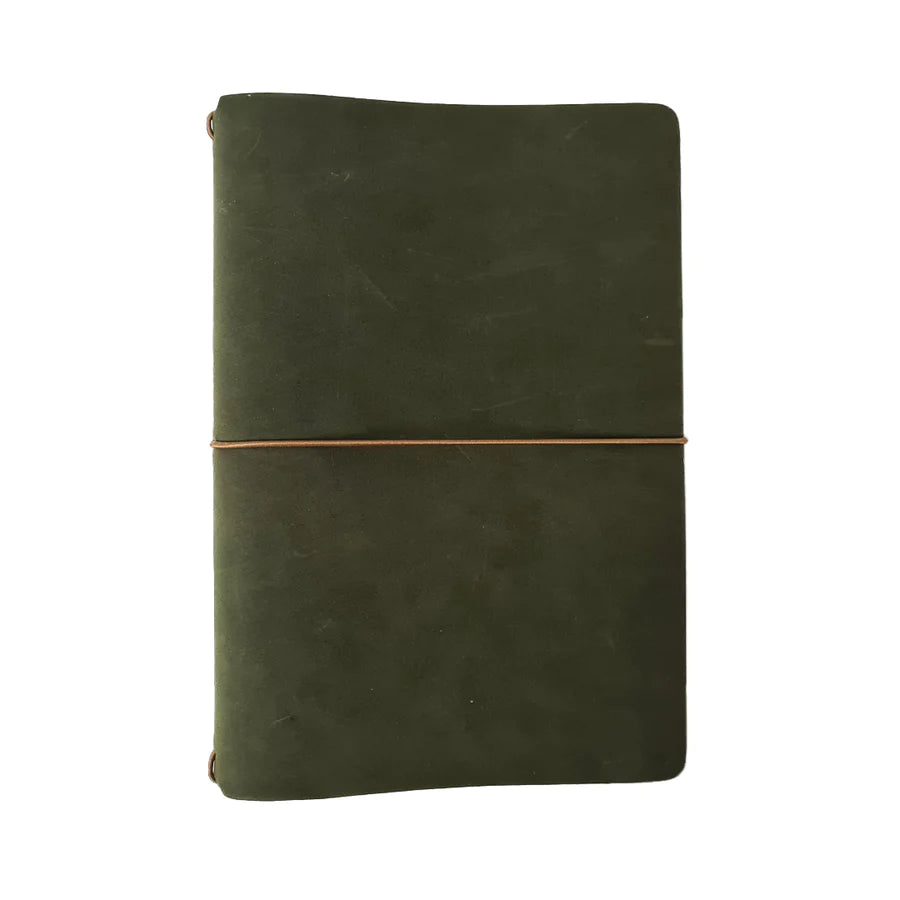 ENDLESS EXPLORER REFILLIABLE LEATHER JOURNAL - Regalia Paper 64 Pages - 'Green' - Buchan's Kerrisdale Stationery