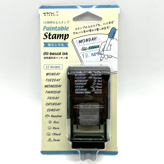 MIDORI - Rotating Paintable Stamp - Days of The Week and Weather - Buchan's Kerrisdale Stationery