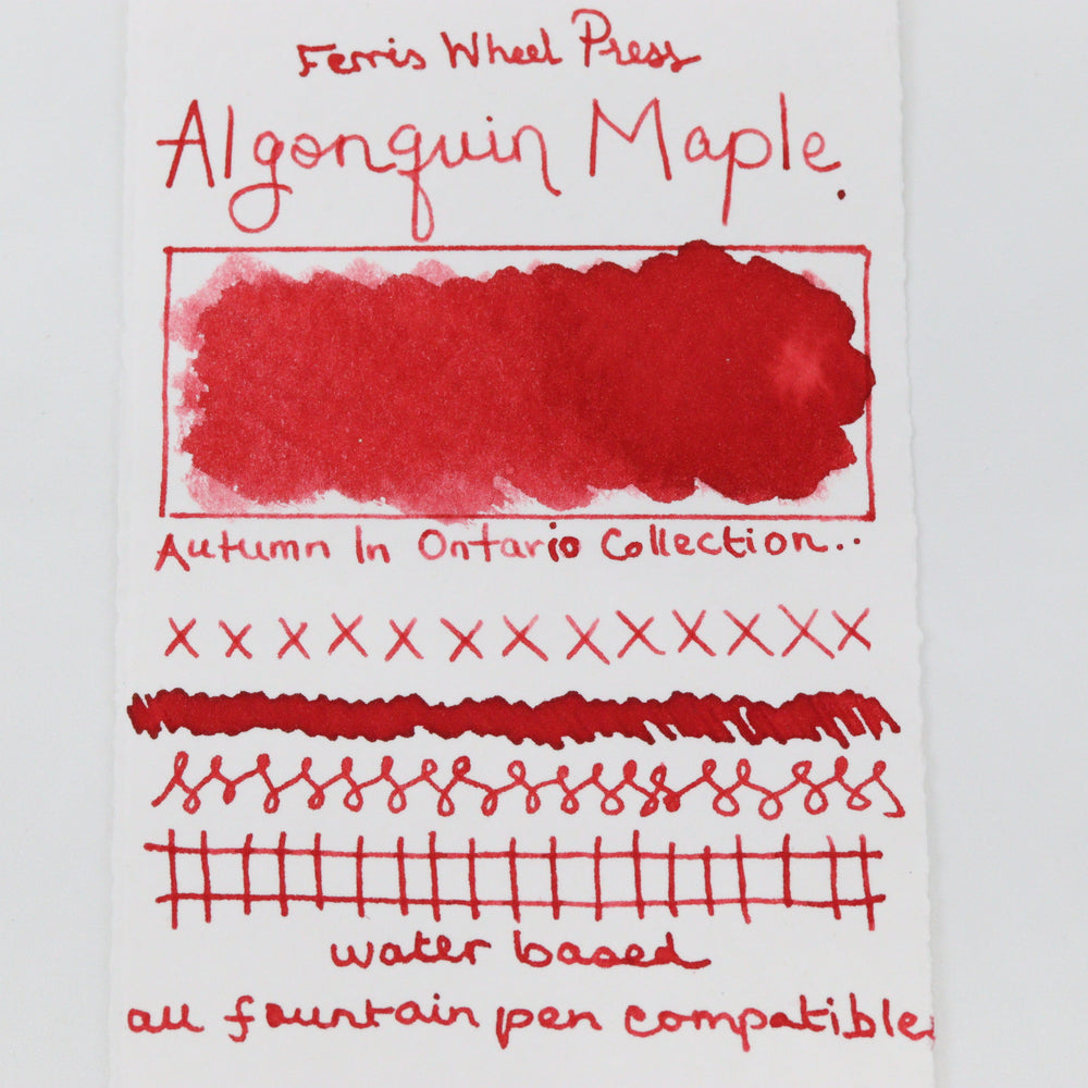 FERRIS WHEEL PRESS – ‘Autumn in Ontario Collection’ Fountain Pen Ink Glass Bottle 38ml – Algonquin Maple - Buchan's Kerrisdale Stationery