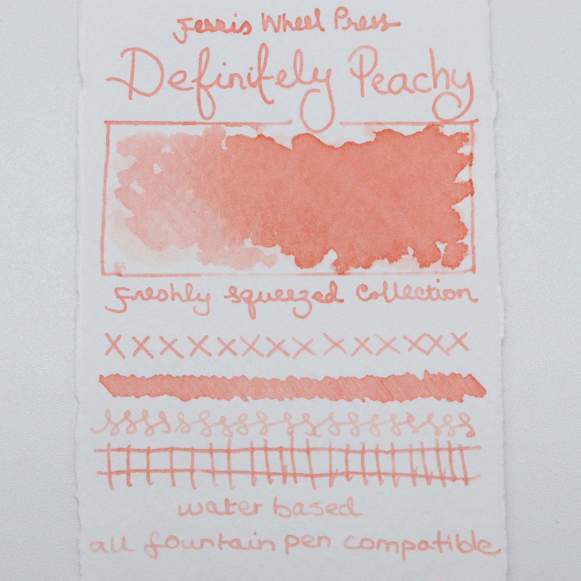 FERRIS WHEEL PRESS - Fountain Pen Ink 85 ml - Summer 2020 Series - "Definitely Peachy" - Buchan's Kerrisdale Stationery