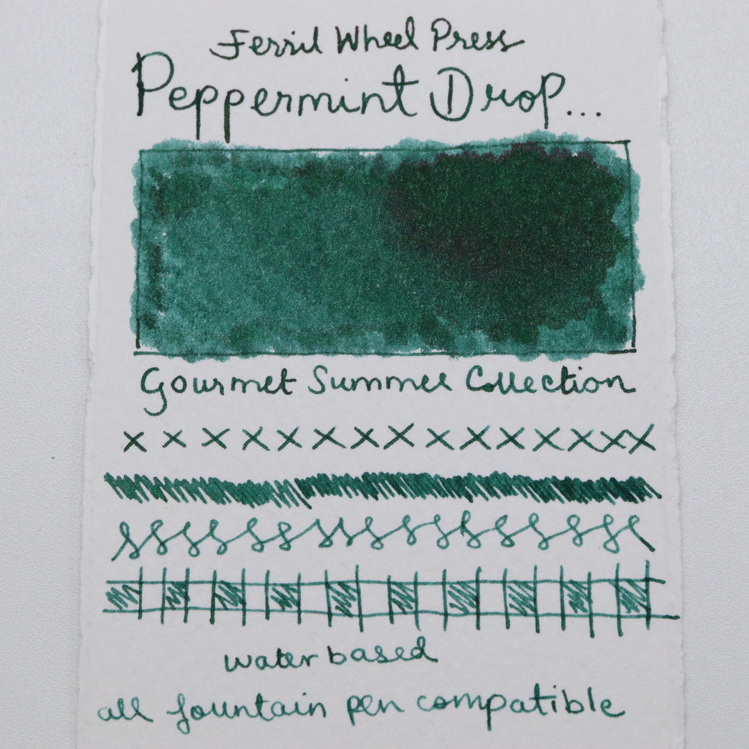 FERRIS WHEEL PRESS – ‘Gourmet Summer Collection’ Fountain Pen Ink Glass Bottle 38ml – Peppermint Drop - Buchan's Kerrisdale Stationery