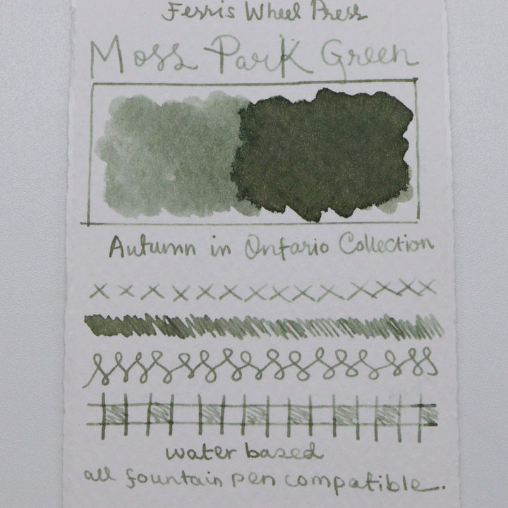 FERRIS WHEEL PRESS - Fountain Pen Ink 38 ml - "Autumn 2020 Collection" - "Moss Park Green" - Buchan's Kerrisdale Stationery