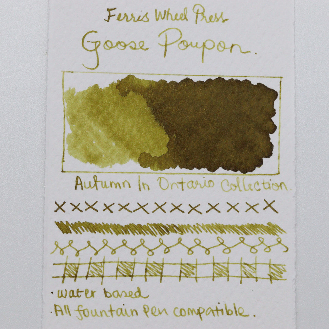 FERRIS WHEEL PRESS - Fountain Pen Ink 85 ml - Autumn in Ontario Collection "Goose Poupon" - Buchan's Kerrisdale Stationery
