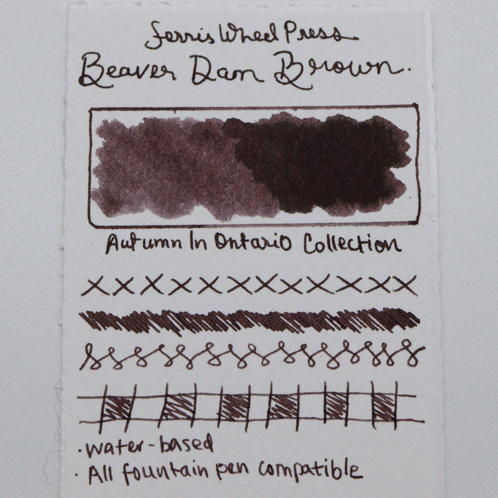 FERRIS WHEEL PRESS - Fountain Pen Ink 38 ml - "Autumn 2020 Collection" - "Beaver Dam Brown" - Buchan's Kerrisdale Stationery