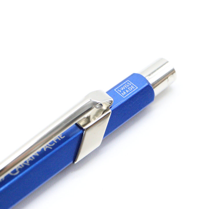 Caran D’ache 849 Ballpoint Pen with Metal Case – Metallic Blue - Buchan's Kerrisdale Stationery
