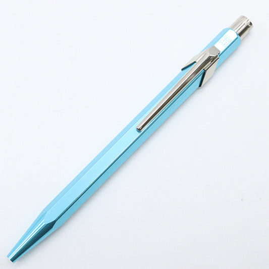 Caran D'ache 849 Ballpoint Pen with Metal Case - Metallic Turquoise - Buchan's Kerrisdale Stationery