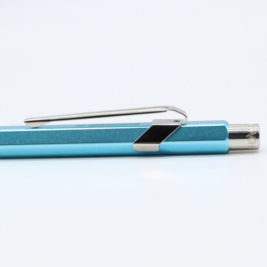 Caran D'ache 849 Ballpoint Pen with Metal Case - Metallic Turquoise - Buchan's Kerrisdale Stationery