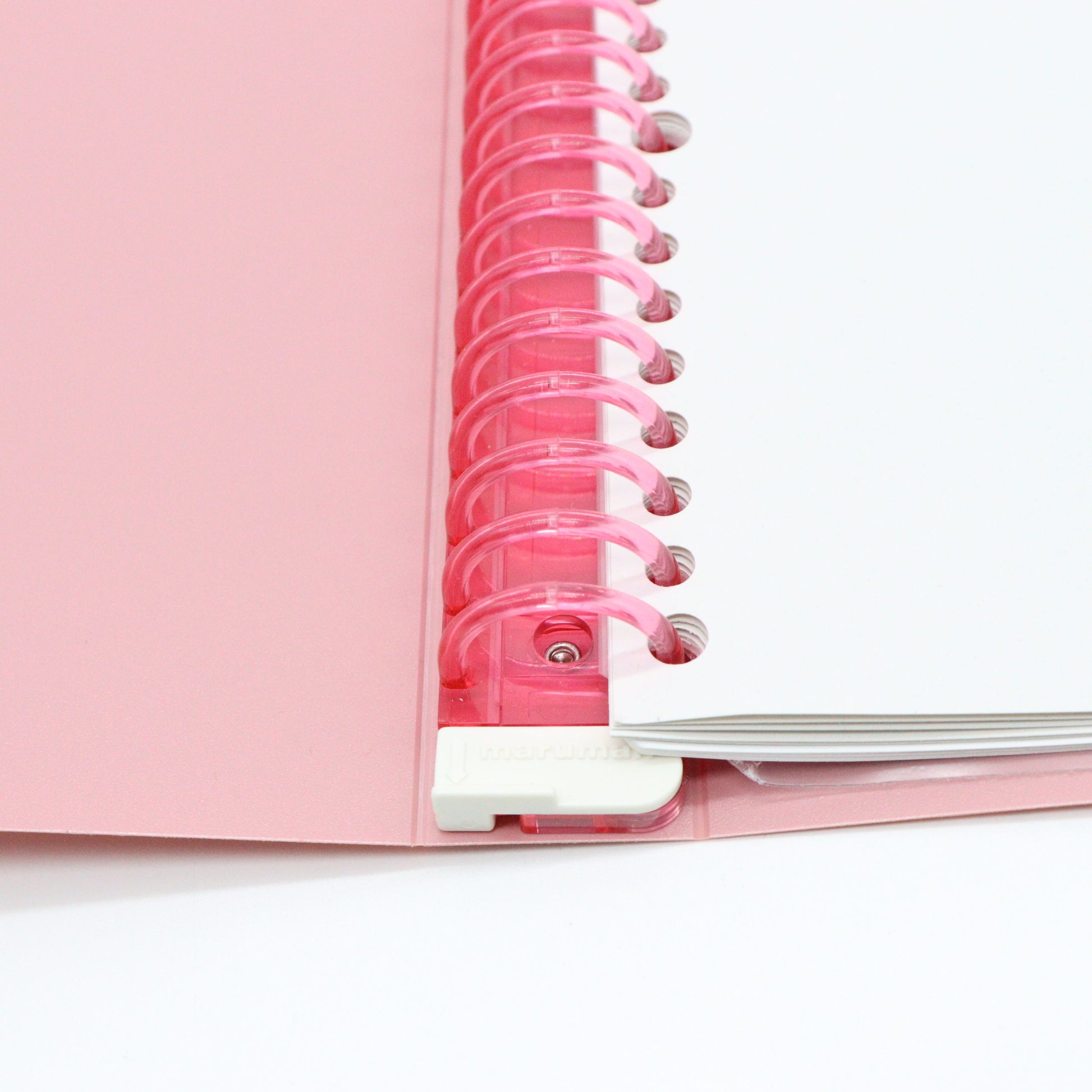 MARUMAN – A5 Notebook Binder with 5 Subject File Folders – Soft Pink Cover - Buchan's Kerrisdale Stationery