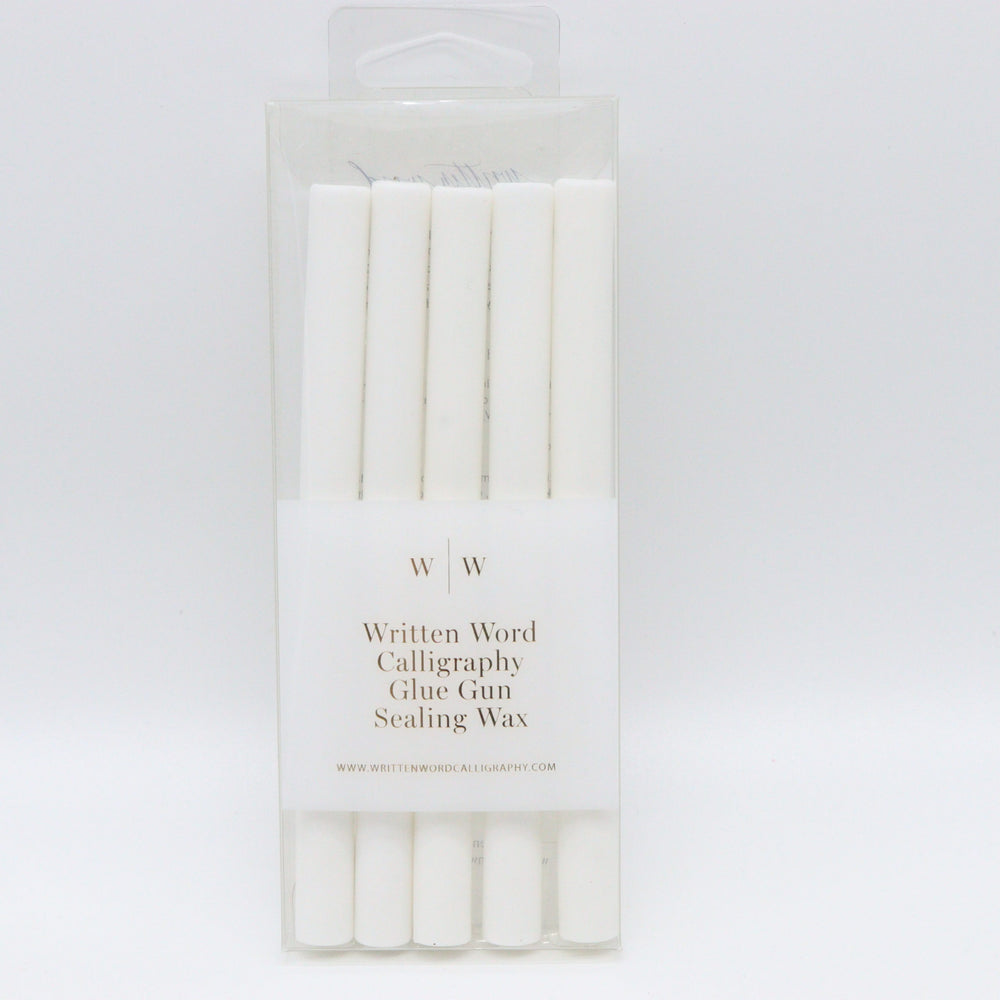 WRITTEN WORD – 5 Glue Gun Sealing Wax Sticks – White - Buchan's Kerrisdale Stationery