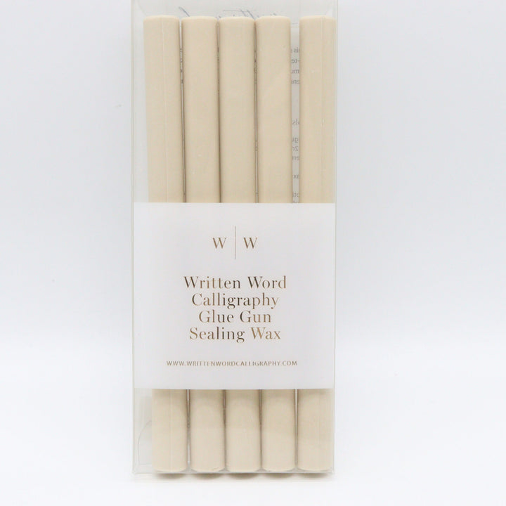WRITTEN WORD – 5 Glue Gun Sealing Wax Sticks – Beige - Buchan's Kerrisdale Stationery