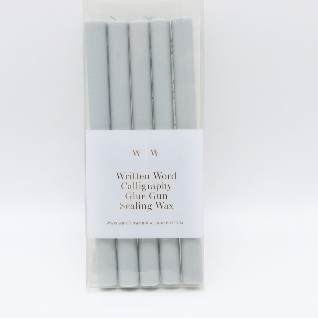 WRITTEN WORD – 5 Glue Gun Sealing Wax Sticks – Pale Grey - Buchan's Kerrisdale Stationery