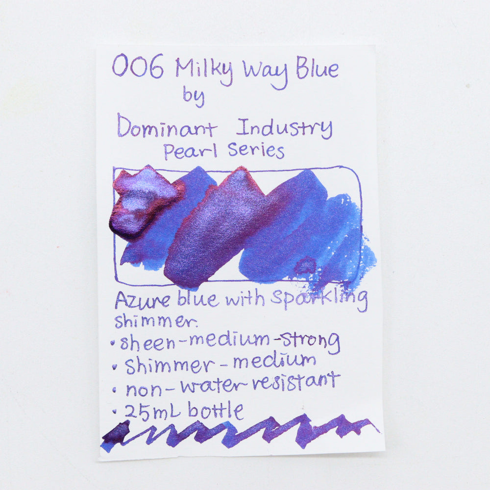 DOMINANT INDUSTRY – PEARL SERIES – Bottled Fountain Pen Ink (25ml) – No.006 MILKY WAY BLUE - Buchan's Kerrisdale Stationery