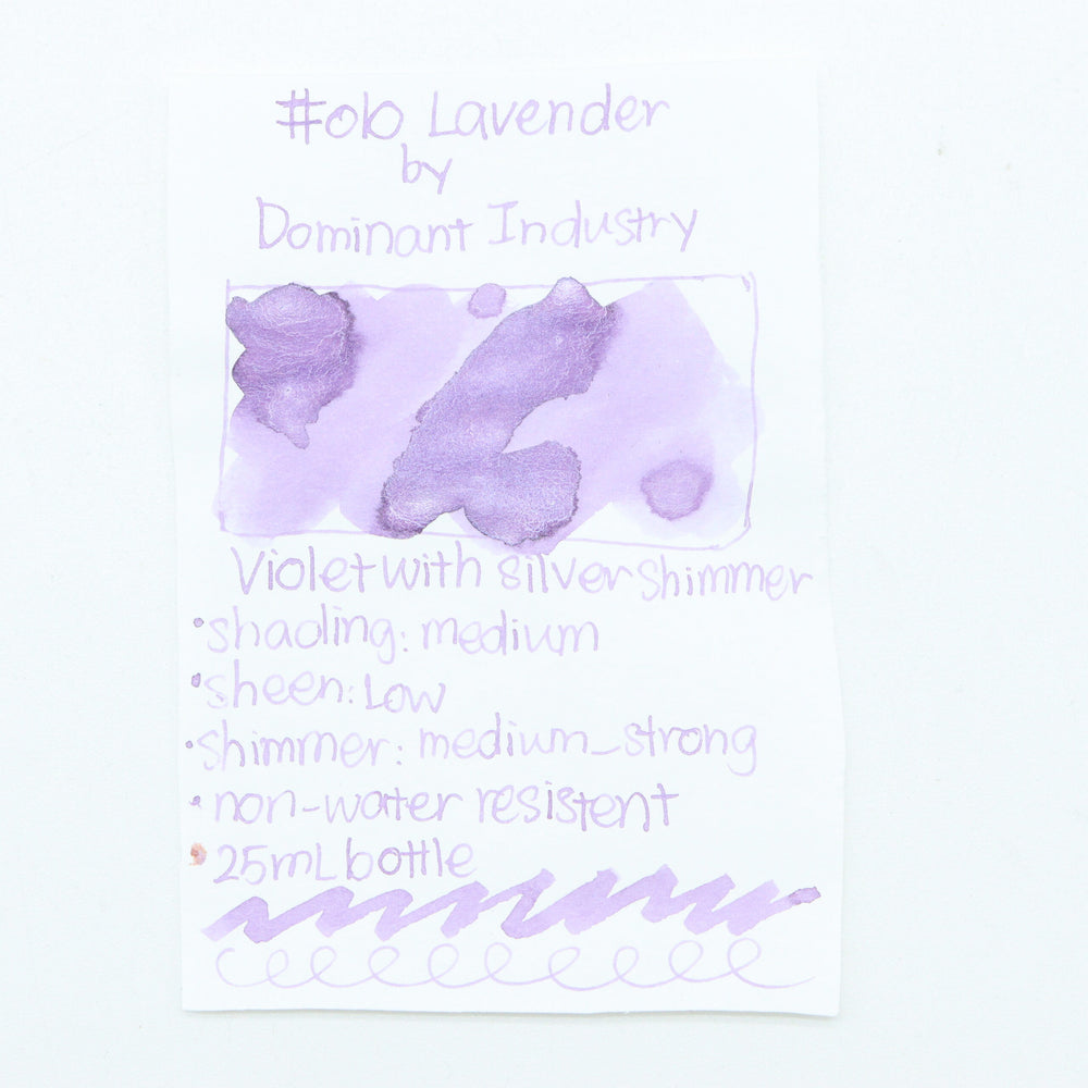 DOMINANT INDUSTRY – PEARL SERIES – Bottled Fountain Pen Ink (25ml) – No.010 LAVENDER - Buchan's Kerrisdale Stationery