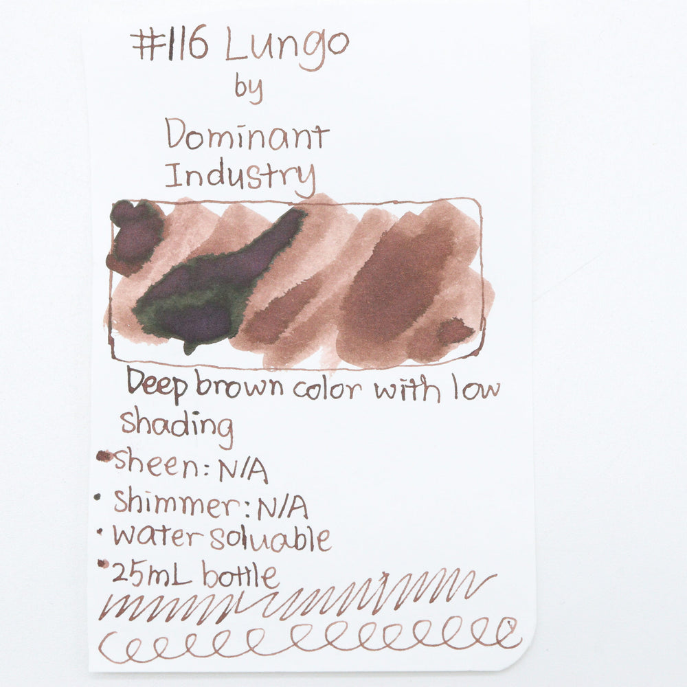 DOMINANT INDUSTRY – STANDARD SERIES – Bottled Fountain Pen Ink (25ml) – No.116 Lungo - Buchan's Kerrisdale Stationery