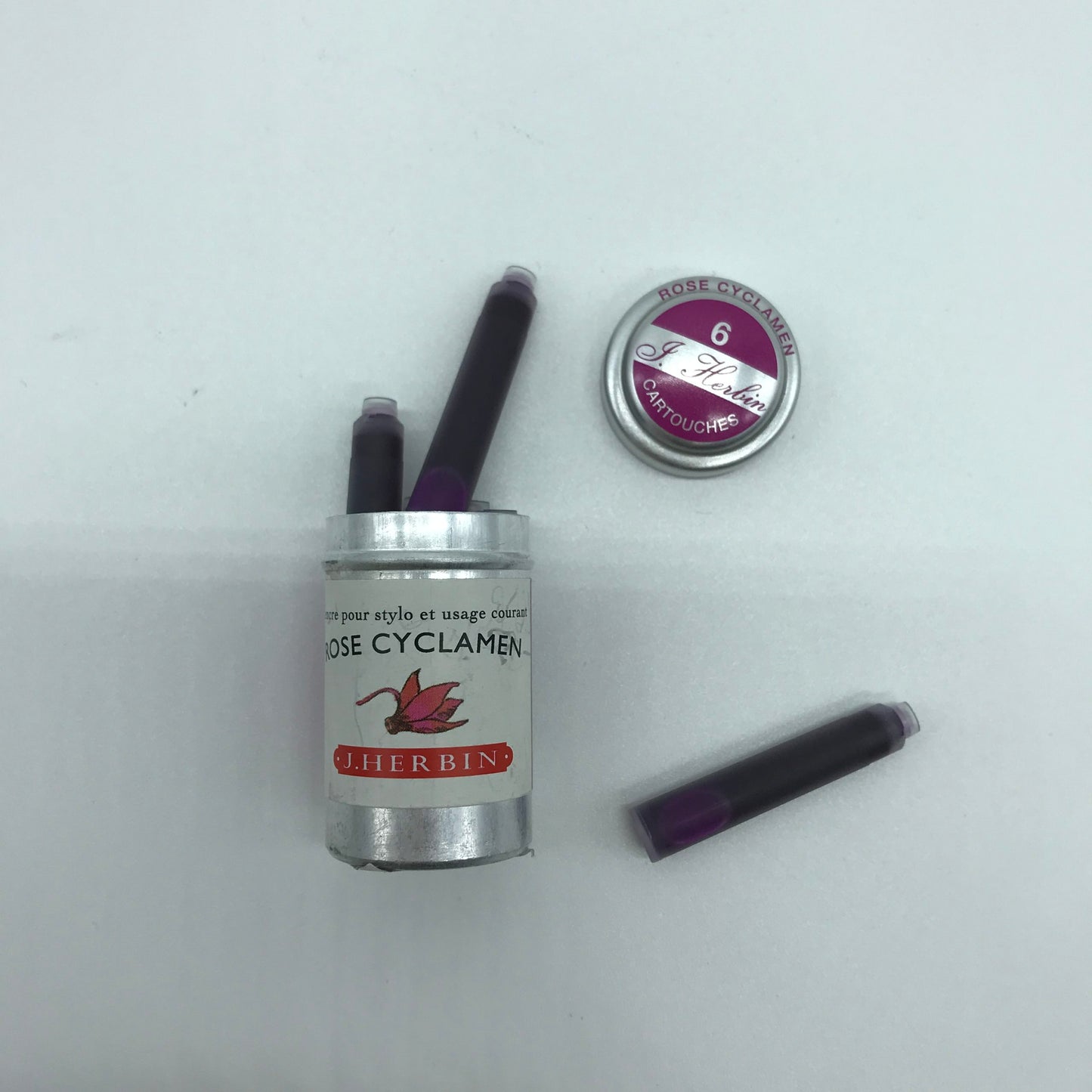 J.HERBIN INK Rose Cyclamen – 6 cartridges - Buchan's Kerrisdale Stationery