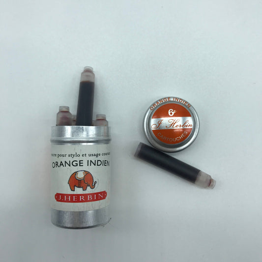 J.HERBIN INK Orange Indien – 6 cartridges - Buchan's Kerrisdale Stationery