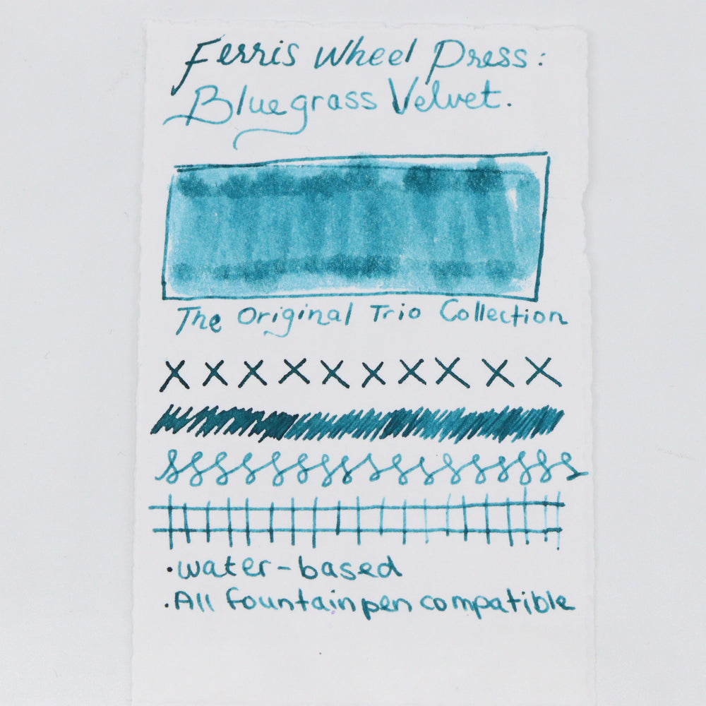 FERRIS WHEEL PRESS - Fountain Pen Ink Glass Bottle 38ml - Blue Grass Velvet - Buchan's Kerrisdale Stationery