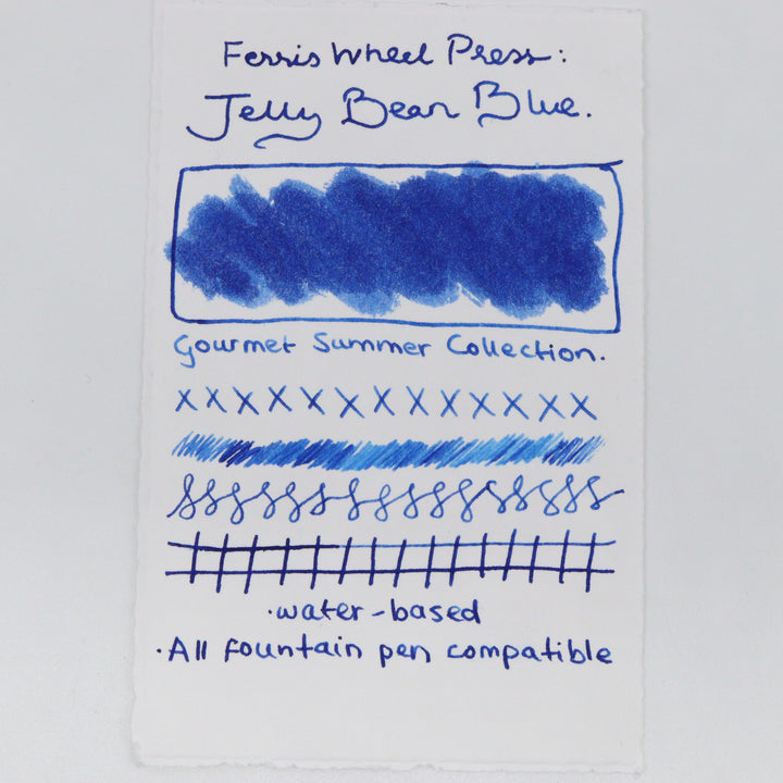 FERRIS WHEEL PRESS – ‘Gourmet Summer Collection’ Fountain Pen Ink Glass Bottle 38ml – Jelly Bean Blue - Buchan's Kerrisdale Stationery