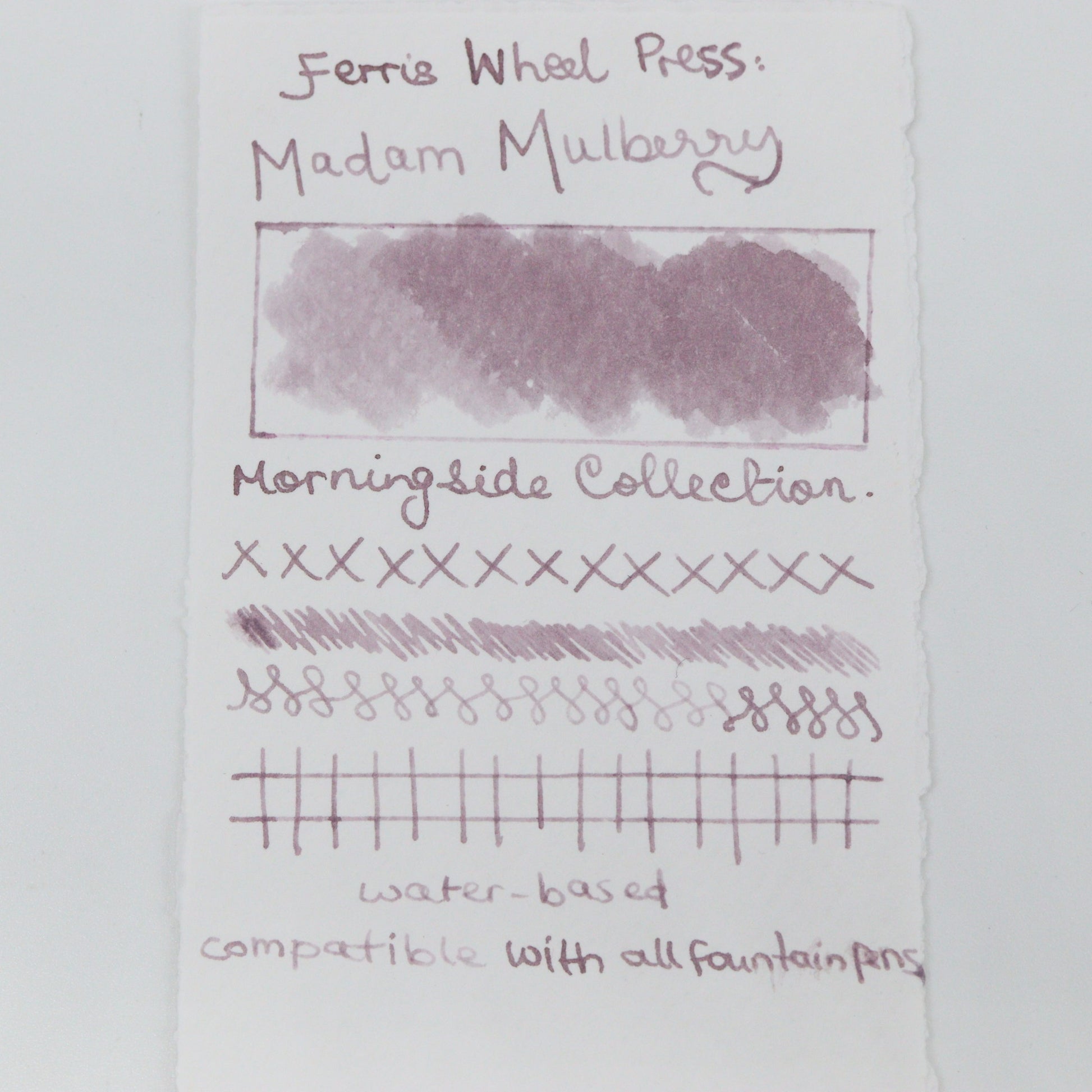 FERRIS WHEEL PRESS - Fountain Pen Ink 85 ml - "Madam Mulberry" - "Morningside Collection" - Buchan's Kerrisdale Stationery