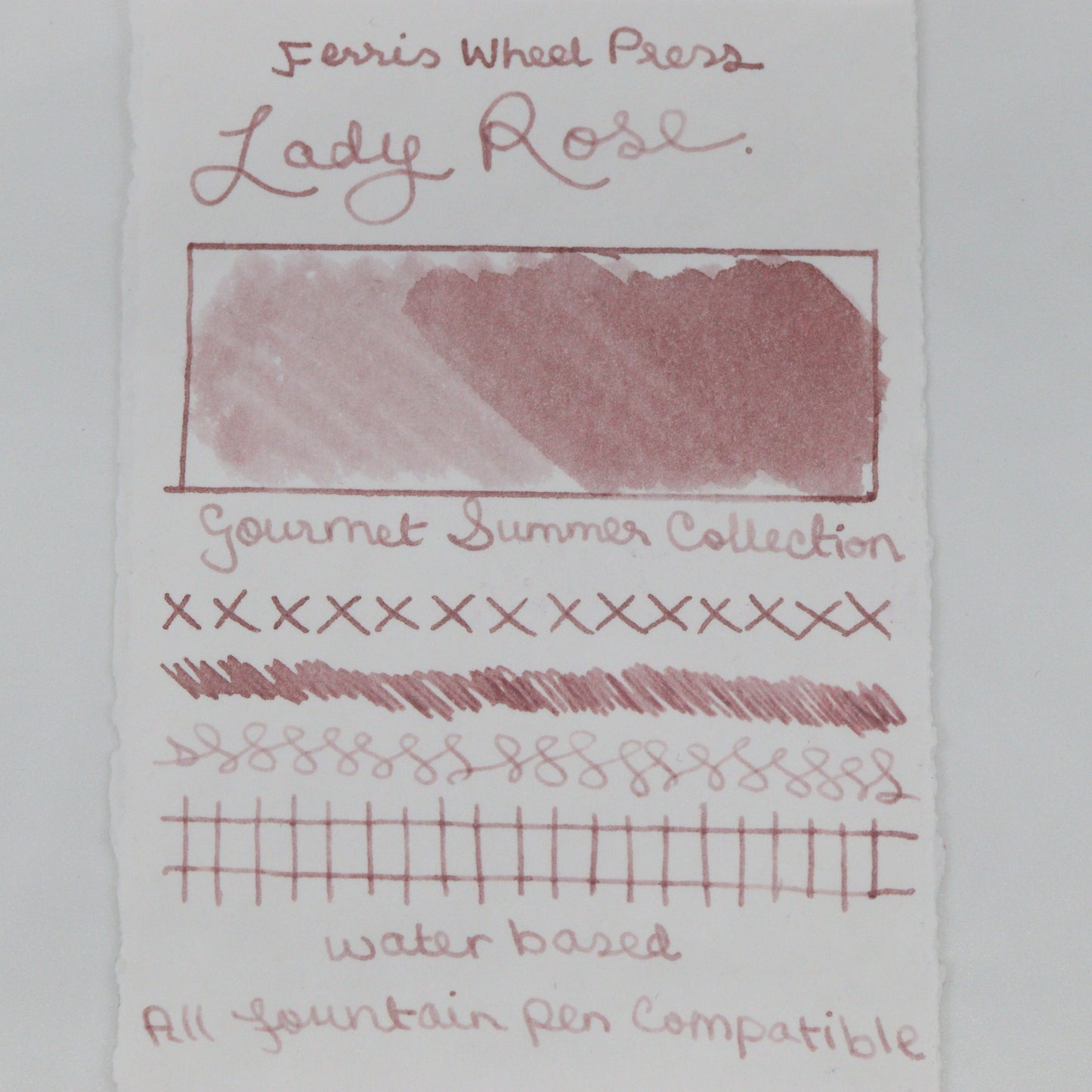 FERRIS WHEEL PRESS – ‘Gourmet Summer Collection’ Fountain Pen Ink Glass Bottle 38ml – Lady Rose - Buchan's Kerrisdale Stationery