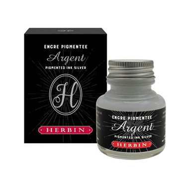 J. HERBIN - 30 ml Pigmented Ink "Argent" (Silver) - Buchan's Kerrisdale Stationery