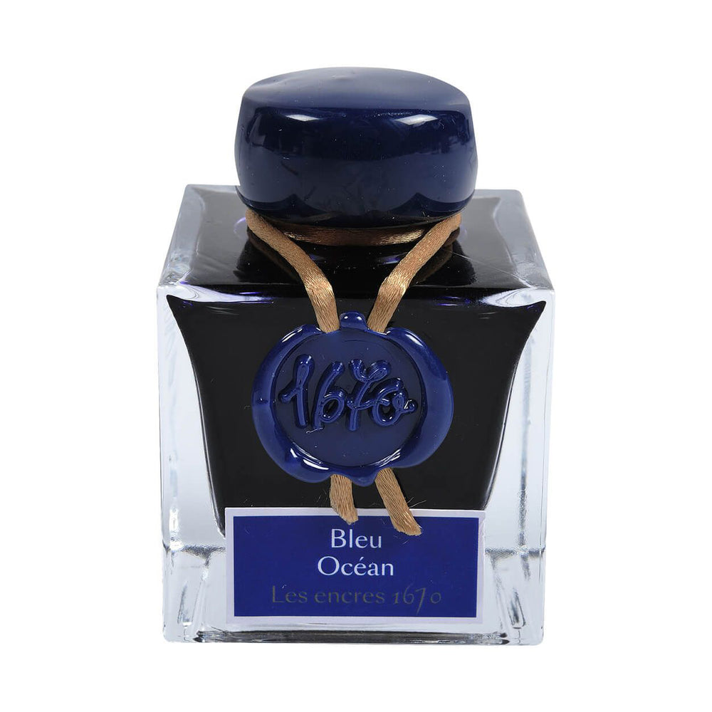 J. HERBIN - 50ml Bottled Ink - 1670 "Bleu Ocean" (Ocean Blue) - Buchan's Kerrisdale Stationery
