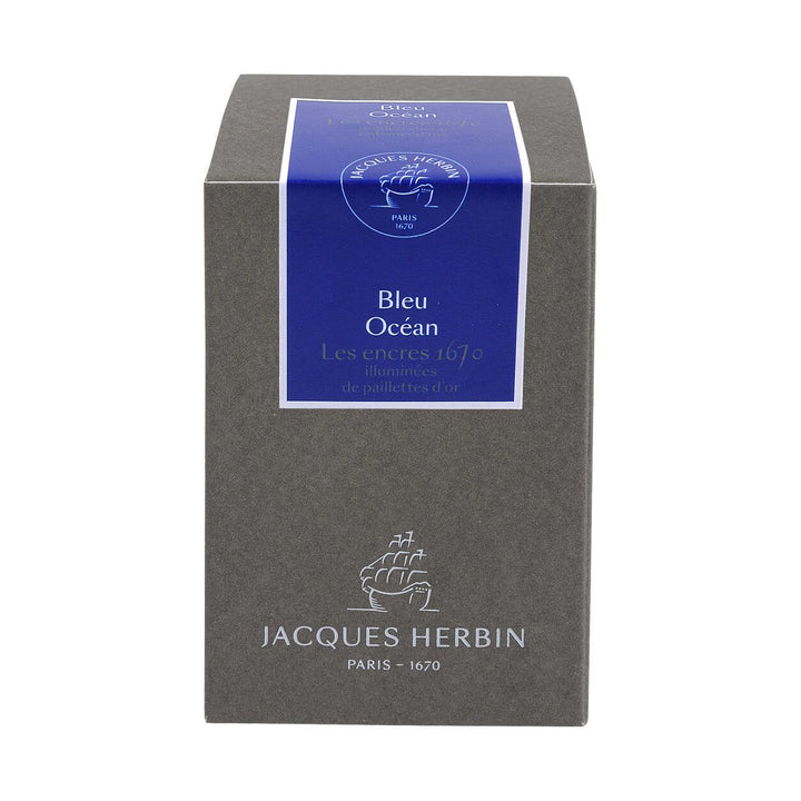 J. HERBIN - 50ml Bottled Ink - 1670 "Bleu Ocean" (Ocean Blue) - Buchan's Kerrisdale Stationery