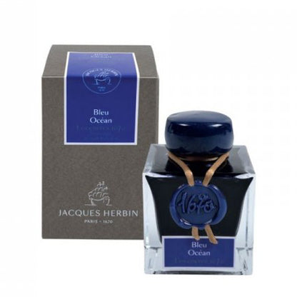 J. HERBIN - 50ml Bottled Ink - 1670 "Bleu Ocean" (Ocean Blue) - Buchan's Kerrisdale Stationery