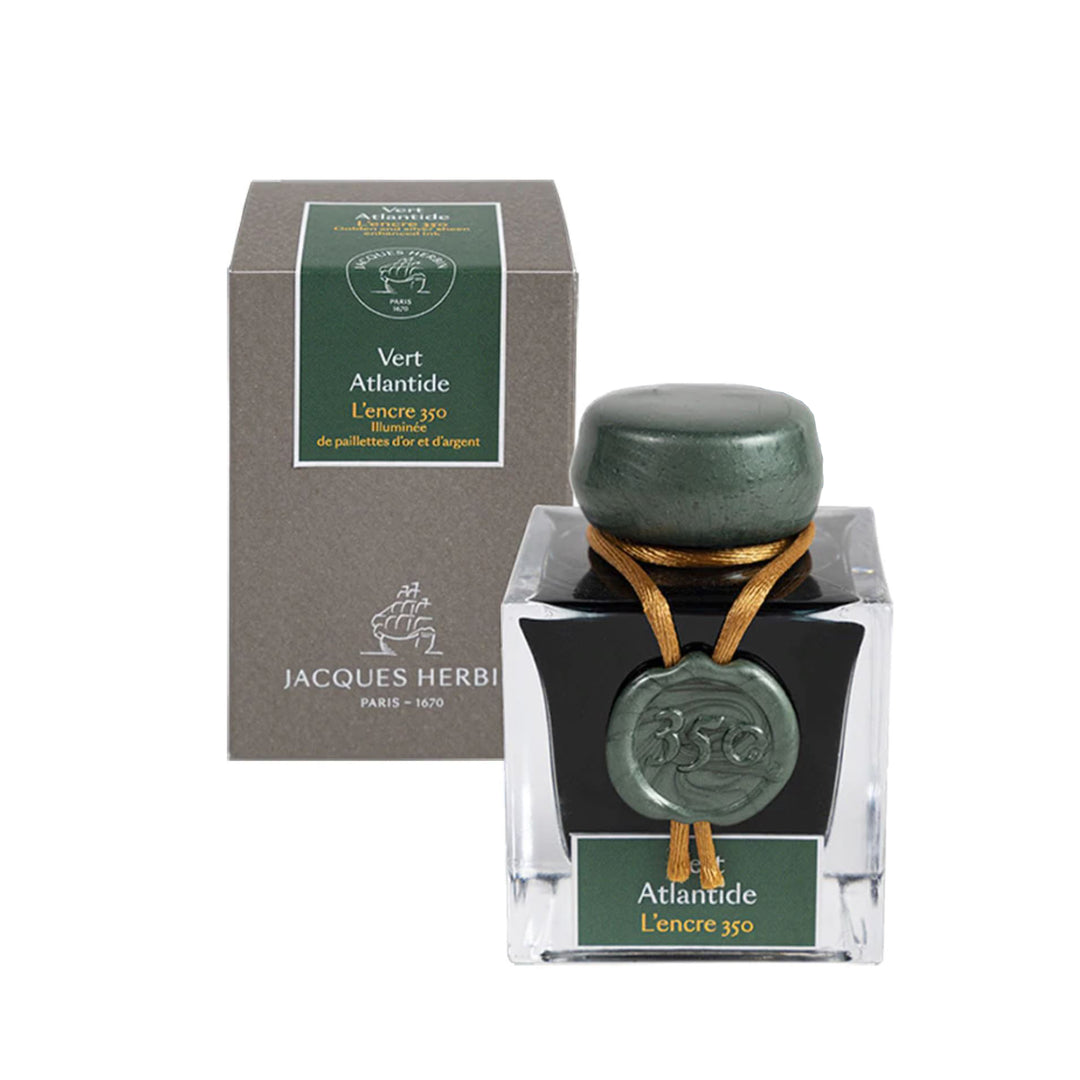 J. HERBIN - 50ml Bottled Ink - Limited Edition - L'Encre 350 "Vert Atlantide" (Green) - Buchan's Kerrisdale Stationery
