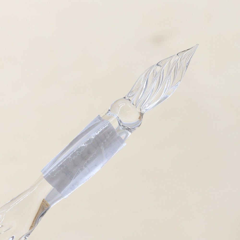 CLEAR GLASS DIP PEN - by Artisan Janelle Tyler - with 5ml Waterproof Black Ink - Buchan's Kerrisdale Stationery