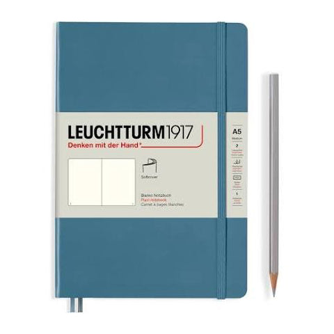 LEUCHTTURM - SOFTCOVER NOTEBOOK (A5), 123 NUMBERED PAGES, AQUAMARINE BLANK - Buchan's Kerrisdale Stationery