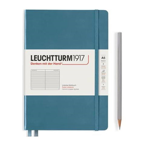 LEUCHTTURM - SOFTCOVER NOTEBOOK (A5), 123 NUMBERED PAGES, AQUAMARINE RULED - Buchan's Kerrisdale Stationery